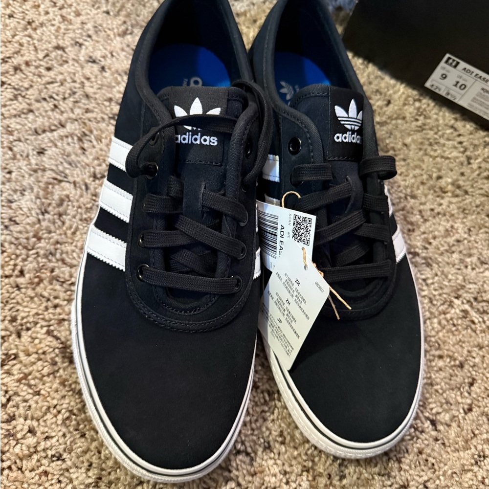 adidas Black Sneakers with White Three-Stripes
